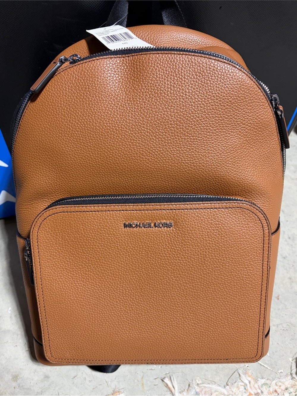 NWT Michael Kors Cognac Pebbled Leather Backpack